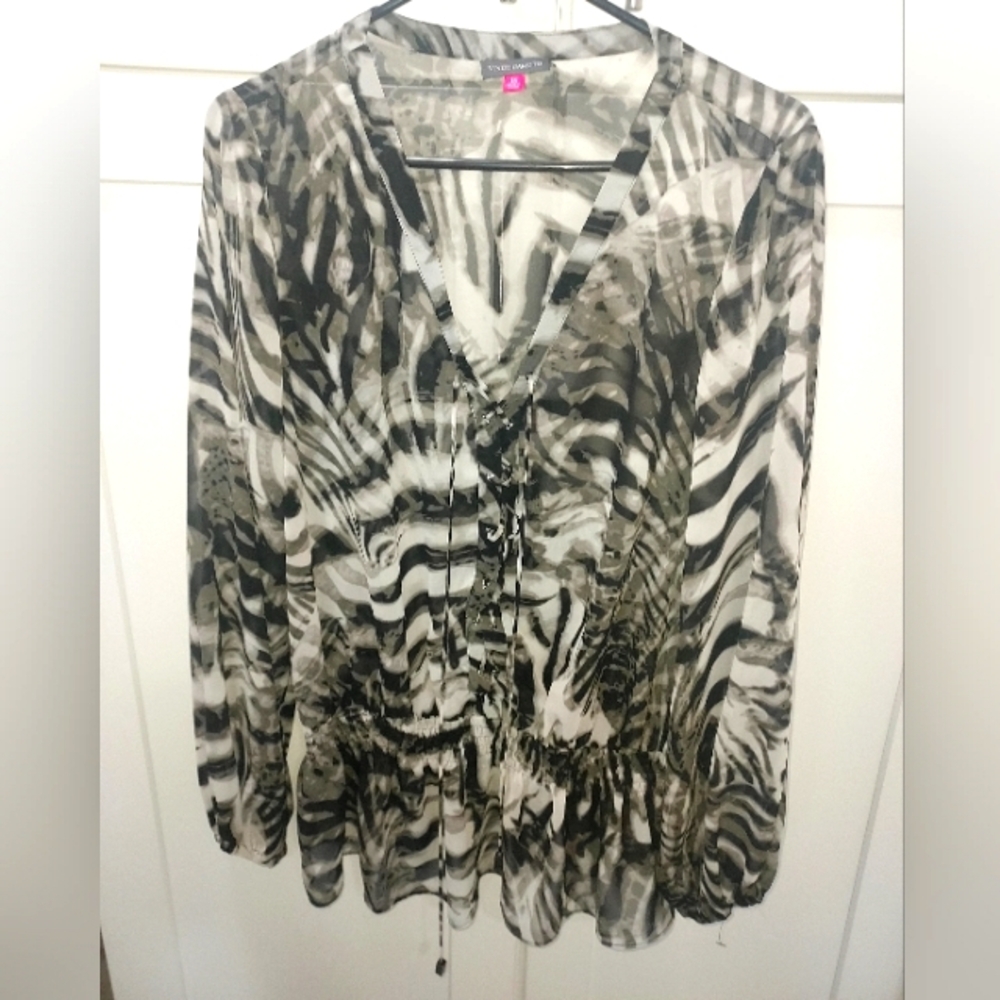 Vince Camuto Zebra Print Blouse